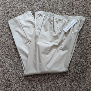 New Woman's Stone Color Chinos Size 14 Straight Leg Elastic Waist  ALFRED DUNNER